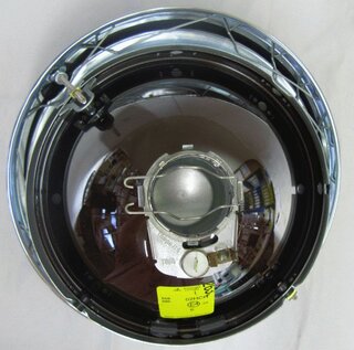Euro H4 Headlight - Right or Left - Left Hand Drive - Marelli - Chrome Ring