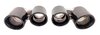 Sorties échappement sport doubles 2x89mm, rondes, bords roulés, finition noir brillant /chrome noir