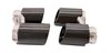 Sorties échappement sport doubles 2x89mm, rondes, bords roulés, finition noir brillant /chrome noir