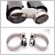 Sorties échappement sport doubles 2x89mm, rondes, bords roulés, finition noir brillant /chrome noir