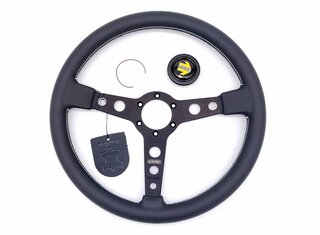 Lenkrad MOMO Prototipo 370mm Glattleder schwarz ohne ABE, Speichen Schwarz