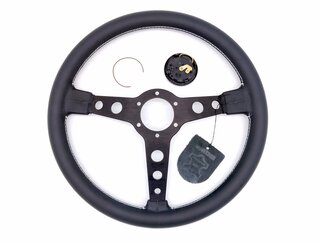 Lenkrad MOMO Prototipo 370mm Glattleder schwarz ohne ABE, Speichen Schwarz