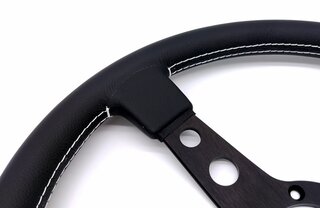 Lenkrad MOMO Prototipo 370mm Glattleder schwarz ohne ABE, Speichen Schwarz