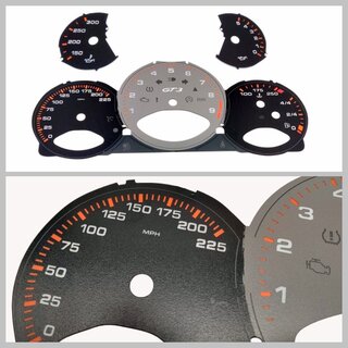 FVD Brombacher Instrument Face Set 997 GT3 / RS - Black / Grey - Manual - MPH - Fahrenheit