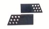 Jeu loquets ouverture intérieure de porte - alu perforé anodisé noir - 993