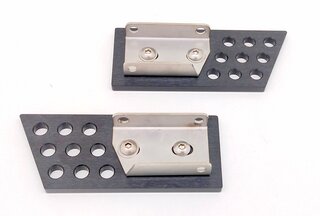 Jeu loquets ouverture intérieure de porte - alu perforé anodisé noir - 993
