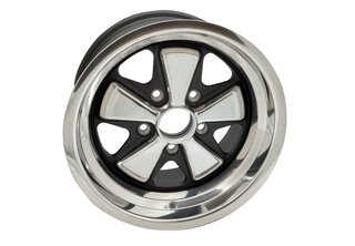 Jante 8x15 ET10,6 copie-Fuchs - TÜV -  centre noir avec batons polis