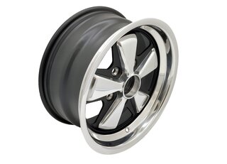 Fuchs Replica Wheel - 7 x 15 ET 23.3 - RSR Look - Satin Black Inset + Polished Spokes  - With TÜV