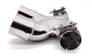 Sport X Pipe for Dual Exhaust Tips 987.1 / 987.2 / 981 Boxster + Cayman - Ø 2 x 63.5 mm