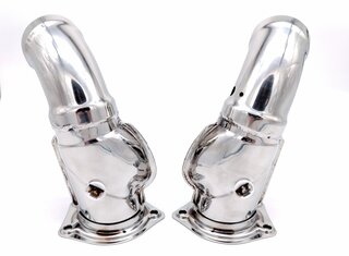 Heizklappen-Satz (L+R) - Edelstahl  - 911/930 87-89 - M424 automatische Heizung