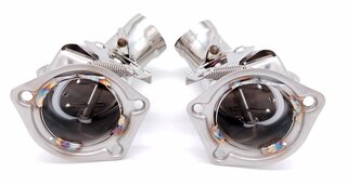 Heizklappen-Satz (L+R) - Edelstahl  - 911/930 87-89 - M424 automatische Heizung