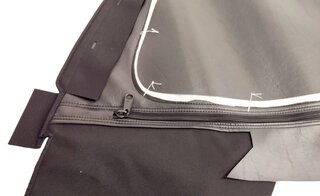 Verdeckbezug Cabrio 911 83-85, Komplett 2-teil. schwarz, incl. PVC-Heckscheibe trapezförmig