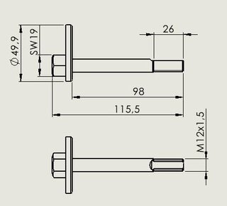 Exzenterschraube für Querträger HA - 928 86-95 (M12x1,5)
