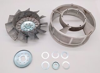 Aluminum Fan Housing with Alternator Mount, 250 mm - Porsche 911 2.0 / 912