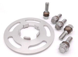 Wheel Spacer rear - 7mm - Hub Centric - Anodized with Bolts - Silver - Sold Individually