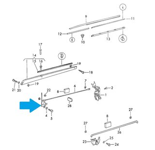 Door Rod Pivot  911 1970-76 - Left