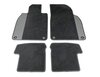 Floor Mat Set 991 - Anthracite Tufted Velour - Leather Edging - Silver Stitching - Pepita