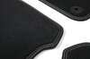 Floor Mat Set 991 - Anthracite Tufted Velour - Leather Edging - Silver Stitching - Pepita
