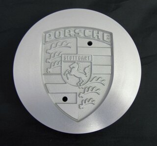 Center Cap - Matte Silver with embossed Porsche crest