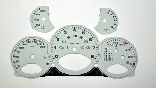 FVD Brombacher Instrument Face Set 997.1 Turbo - White - Tiptronic - MPH - Fahrenheit - With Logo