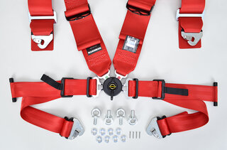 Schroth : Harnais D 4 pts Profi 2 ASM 76/50mm rouge FIA (fix.par  mousquetons) avec flexibelt