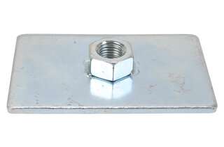 Schroth Metallplatte 80 x 50 x 3 mm mit Gewindeeinsatz 7/16"