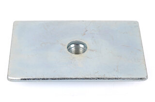 Schroth Metallplatte 80 x 50 x 3 mm mit Gewindeeinsatz 7/16"