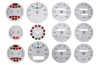 FVD Brombacher Instrument Face Set 964 / 965 3.3L / 993 - Silver - Rest of World (RoW) Design