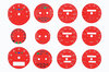 Jeu fonds de compteurs rouges 964 / 965 3,3L / 993 C2/4 ,RS