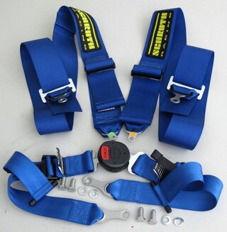 Schroth 4 Punkt Gurt Profi 2-FE ASM 75/50mm links blau FIA(Schraubbeschlag)