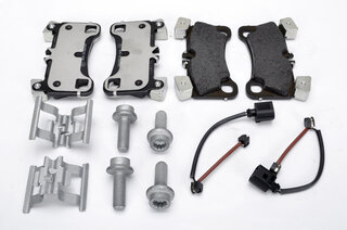 Bremsenservice-Kit ohne Scheiben - HA Cayenne 955 / 957 für 18" + Sattelfarbe rot