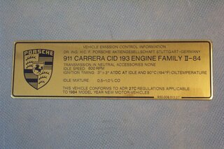 Catalytic Converter Sticker 911  1984 - Australia