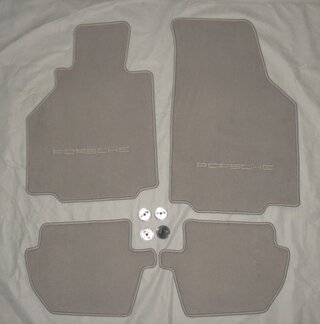 Genuine Floor Mat Set 996 Coupe / Cabrio - Graphite Grey - With Logo - Left Hand Drive