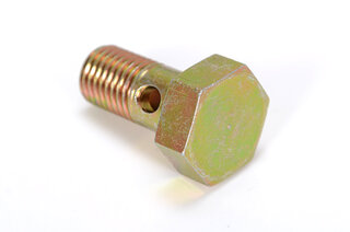 Banjo Bolt - yellow galvanized-wrench size 13mm-head thickness 5mm-length 22mm-Ø hole 4,1mm