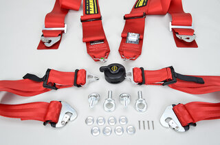 Schroth : Harnais D 4 pts Profi 2 ASM 76/50mm rouge FIA (fix.par  mousquetons) avec flexibelt