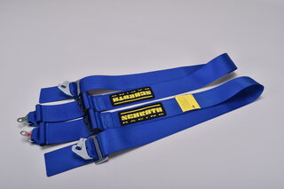 Schroth Harnais D 4 pts Profi 2 ASM 76/50mm FIA bleu, avec flexibelt