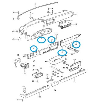 Carbon Interieur Kit 6 tlg. 964/993 ohne AB