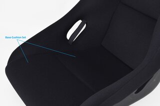 Assise en 2 parties pour siège Pole Position tissu noir