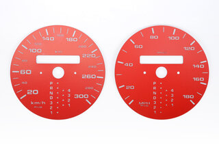 Jeu fonds de compteurs rouges 964 / 965 3,3L / 993 C2/4 ,RS