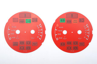 Jeu fonds de compteurs rouges 964 / 965 3,3L / 993 C2/4 ,RS