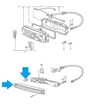 Clear Front Turn Signal Lens Set 944 S2 / 944 Turbo / 944 Turbo S