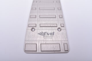 Dead Pedal 987 / 997 / Panamera - Aluminum - Flat Top Cleat - With FVD Logo - TÜV Approved