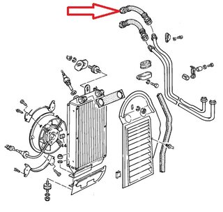 Oil Hose 911 / 930  1980-89 - Oil Cooler to Thermostat Oil Pipes - Short
