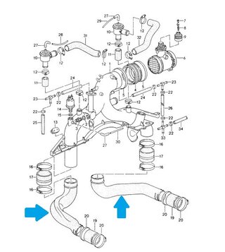 Ansaugschlauch-Kit verstärkt 993 Turbo/GT2