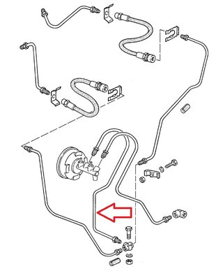 Brake Line 911  1978-89 - Front - from Master Cylinder to Distributor