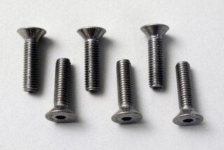 Jeu de vis pour volant Momo (6 vis noyée 6 pans creux lg. 16mm) Stainless Steel