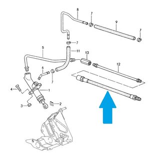 Kupplungsschlauch  Stahlflex Edelstahl  964/993 - 34,5cm - Anschlüsse Messing