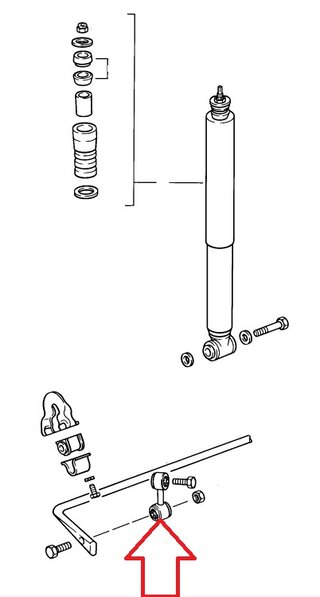 Stabilisatorgehänge hinten links 911/TT 78-89